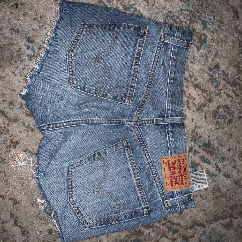 Levi’s light wash denim shorts